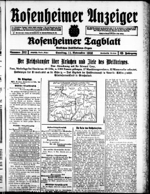 Rosenheimer Anzeiger Samstag 11. November 1916
