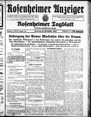 Rosenheimer Anzeiger Sonntag 26. November 1916