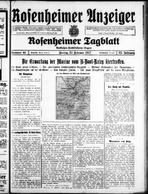 Rosenheimer Anzeiger Freitag 23. Februar 1917