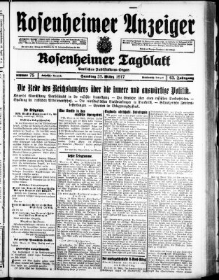 Rosenheimer Anzeiger Samstag 31. März 1917