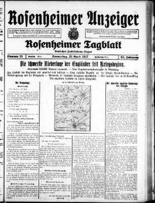 Rosenheimer Anzeiger Donnerstag 26. April 1917