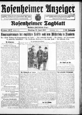 Rosenheimer Anzeiger Samstag 16. Juni 1917