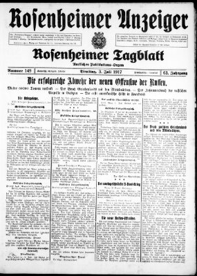 Rosenheimer Anzeiger Dienstag 3. Juli 1917
