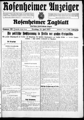 Rosenheimer Anzeiger Dienstag 10. Juli 1917