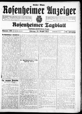 Rosenheimer Anzeiger Sonntag 26. August 1917