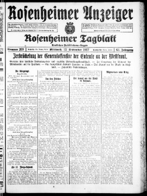 Rosenheimer Anzeiger Mittwoch 12. September 1917