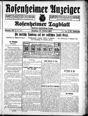 Rosenheimer Anzeiger Dienstag 16. Oktober 1917
