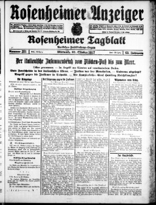 Rosenheimer Anzeiger Mittwoch 31. Oktober 1917