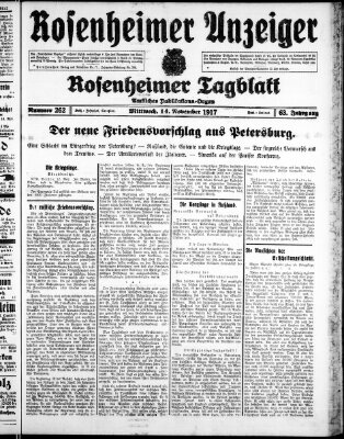 Rosenheimer Anzeiger Mittwoch 14. November 1917
