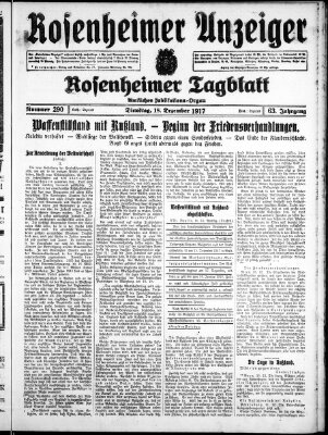 Rosenheimer Anzeiger Dienstag 18. Dezember 1917