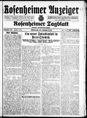 Rosenheimer Anzeiger Mittwoch 16. Januar 1918