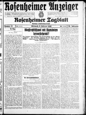 Rosenheimer Anzeiger Mittwoch 6. Februar 1918