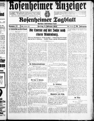 Rosenheimer Anzeiger Freitag 8. Februar 1918