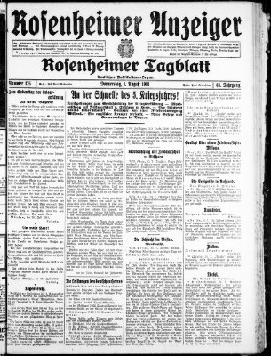 Rosenheimer Anzeiger Donnerstag 1. August 1918