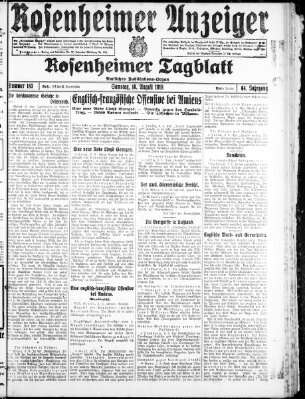 Rosenheimer Anzeiger Samstag 10. August 1918