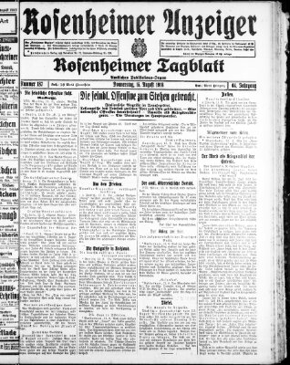 Rosenheimer Anzeiger Donnerstag 15. August 1918