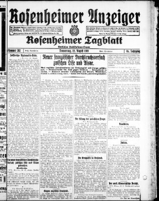 Rosenheimer Anzeiger Donnerstag 22. August 1918