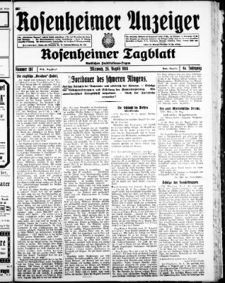 Rosenheimer Anzeiger Mittwoch 28. August 1918