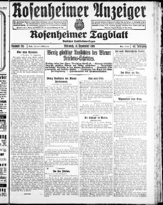 Rosenheimer Anzeiger Mittwoch 18. September 1918