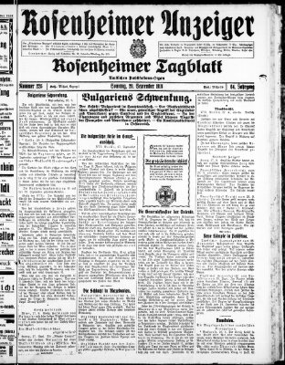 Rosenheimer Anzeiger Sonntag 29. September 1918
