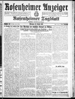 Rosenheimer Anzeiger Mittwoch 23. Oktober 1918