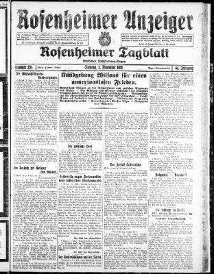 Rosenheimer Anzeiger Sonntag 3. November 1918