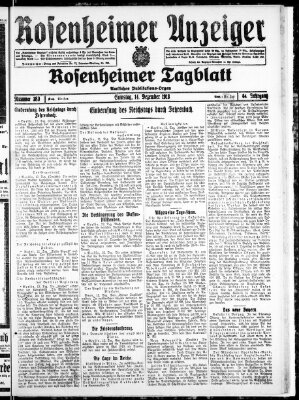 Rosenheimer Anzeiger Samstag 14. Dezember 1918
