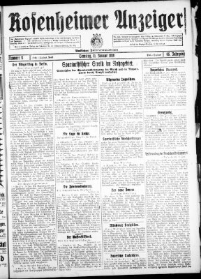Rosenheimer Anzeiger Samstag 11. Januar 1919
