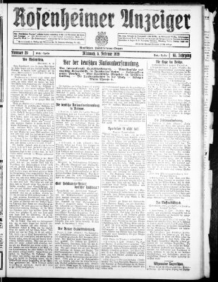 Rosenheimer Anzeiger Mittwoch 5. Februar 1919