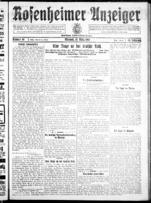 Rosenheimer Anzeiger Mittwoch 19. März 1919