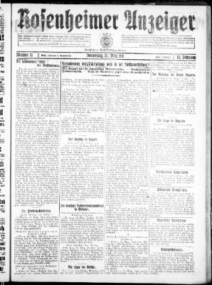 Rosenheimer Anzeiger Donnerstag 27. März 1919