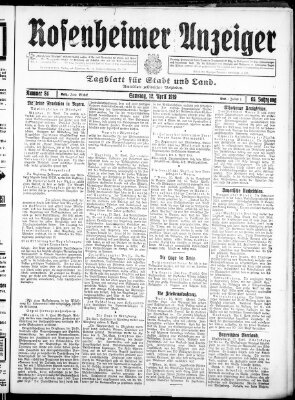 Rosenheimer Anzeiger Samstag 12. April 1919