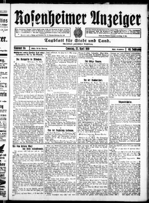 Rosenheimer Anzeiger Sonntag 27. April 1919