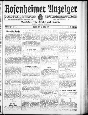 Rosenheimer Anzeiger Montag 22. März 1920