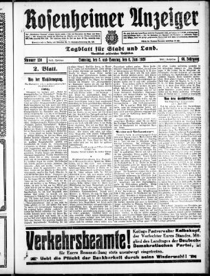 Rosenheimer Anzeiger Samstag 5. Juni 1920
