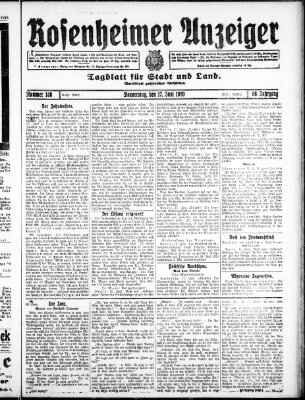 Rosenheimer Anzeiger Donnerstag 17. Juni 1920