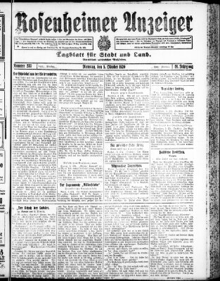 Rosenheimer Anzeiger Dienstag 5. Oktober 1920