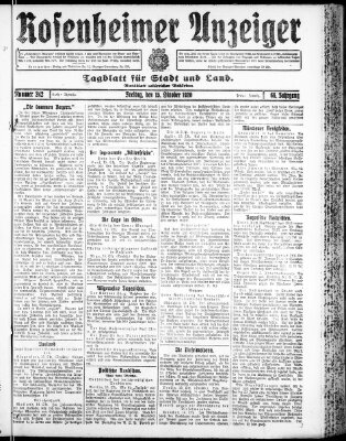 Rosenheimer Anzeiger Freitag 15. Oktober 1920