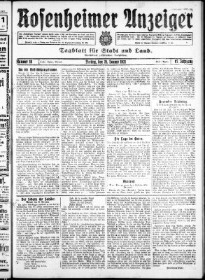 Rosenheimer Anzeiger Freitag 21. Januar 1921