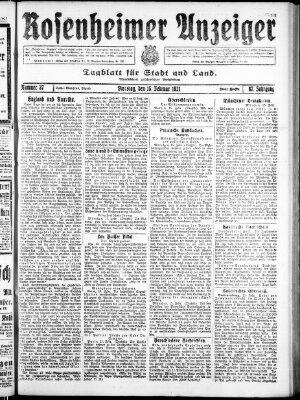 Rosenheimer Anzeiger Dienstag 15. Februar 1921