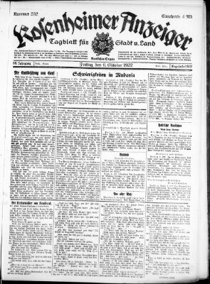 Rosenheimer Anzeiger Freitag 6. Oktober 1922