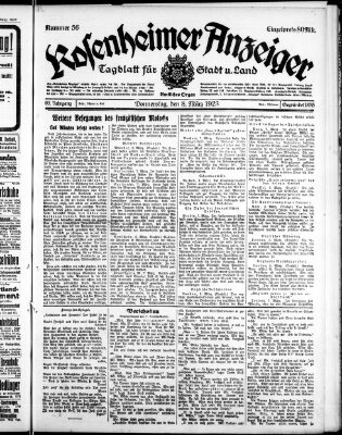 Rosenheimer Anzeiger Donnerstag 8. März 1923