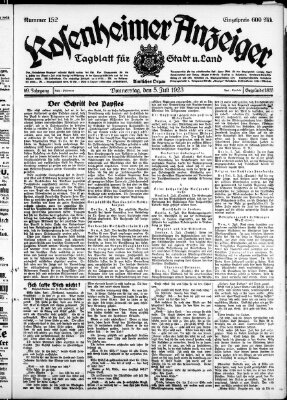 Rosenheimer Anzeiger Donnerstag 5. Juli 1923