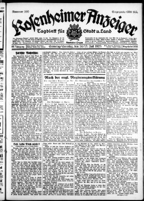 Rosenheimer Anzeiger Samstag 14. Juli 1923