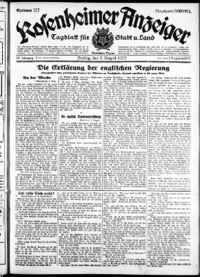 Rosenheimer Anzeiger Freitag 3. August 1923