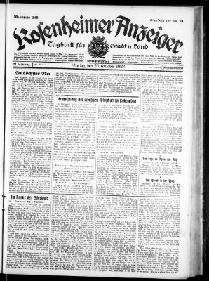 Rosenheimer Anzeiger Freitag 26. Oktober 1923