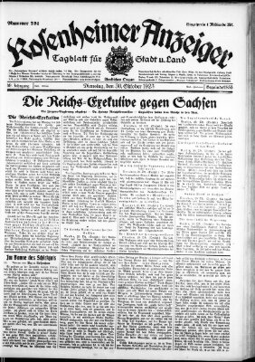 Rosenheimer Anzeiger Dienstag 30. Oktober 1923