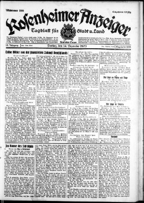 Rosenheimer Anzeiger Freitag 14. Dezember 1923