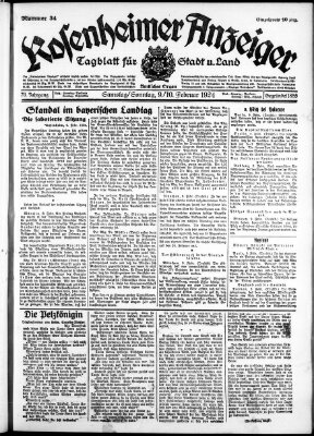Rosenheimer Anzeiger Samstag 9. Februar 1924