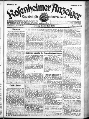 Rosenheimer Anzeiger Freitag 11. April 1924